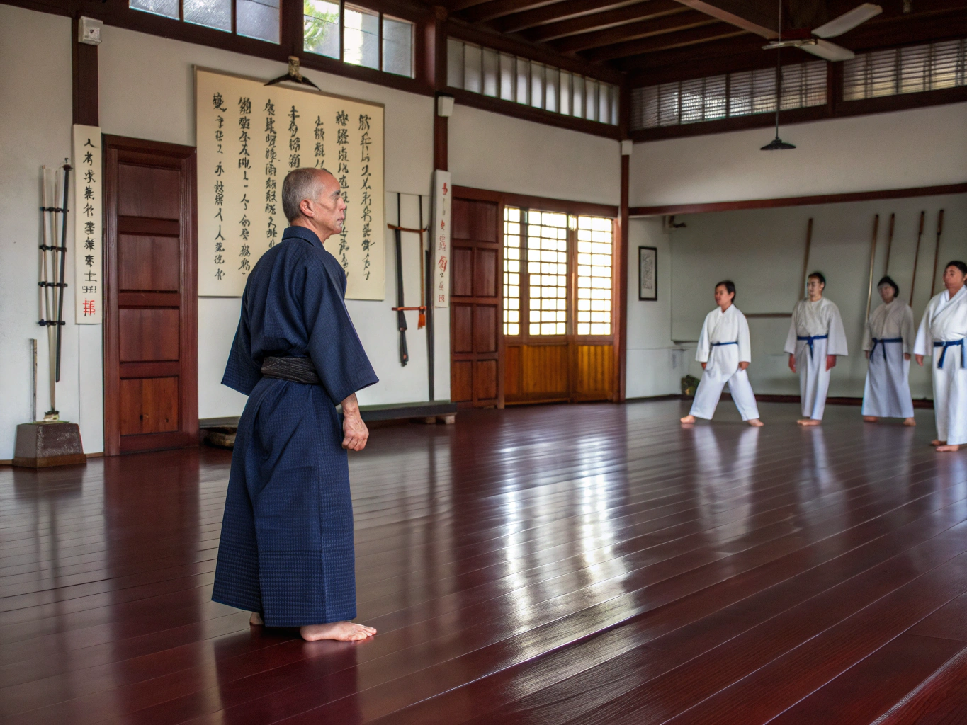 Youth class bowing to the instructor